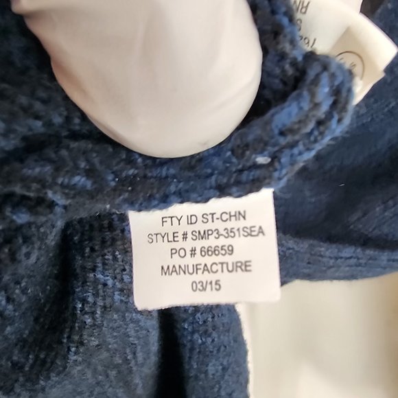 New Structure zip up blue and black heather cardigan sweater, size Large. - Picture 5 of 6